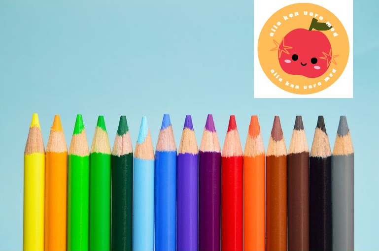 Bild på en rad olika pennor i många olika färger