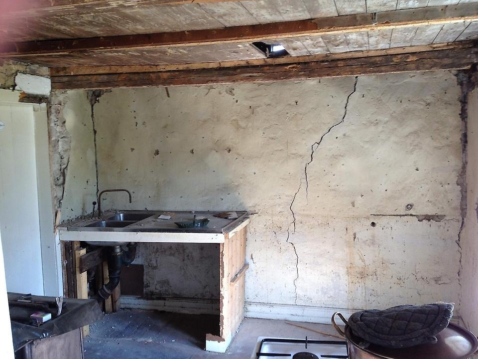 Kök ödehus, före renovering, projekt Ödehus Sjöbo, Ystad, Tomelilla kommun