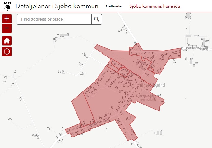 Skärmdump från karttjänsten