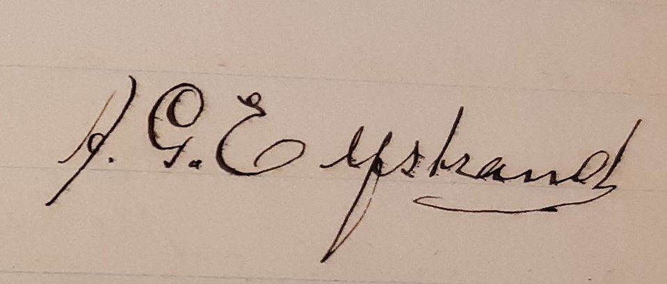 krukmakare A G Elfstrands namnteckning