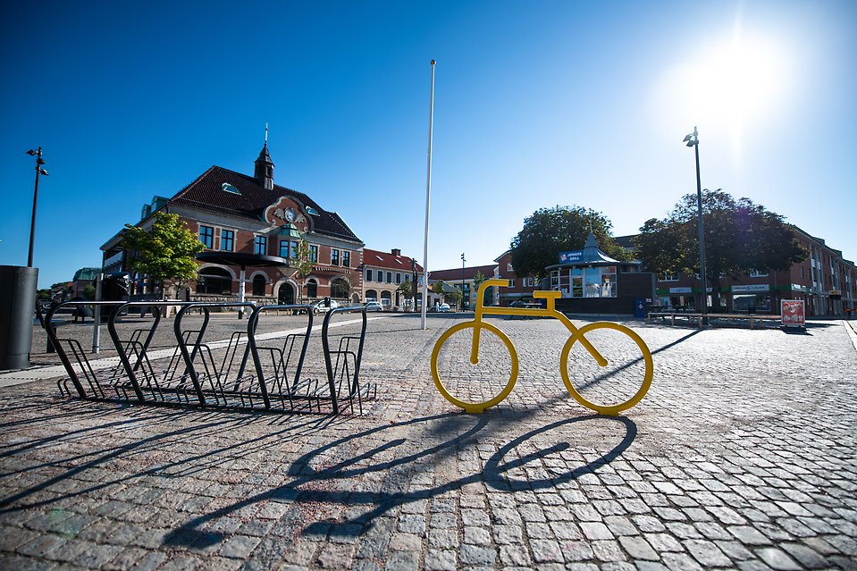 Cykel på torget i Tomelilla