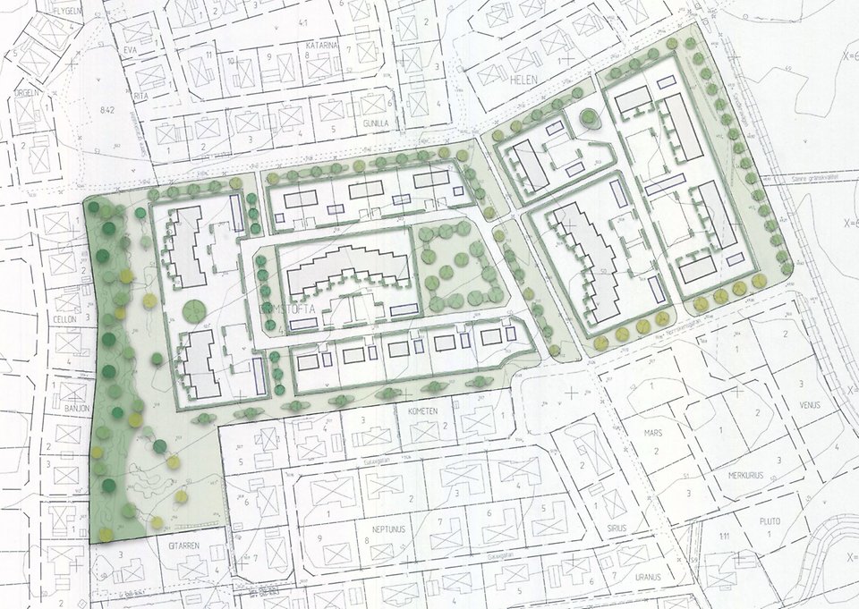 Illustrationsplan för hur området kan bli