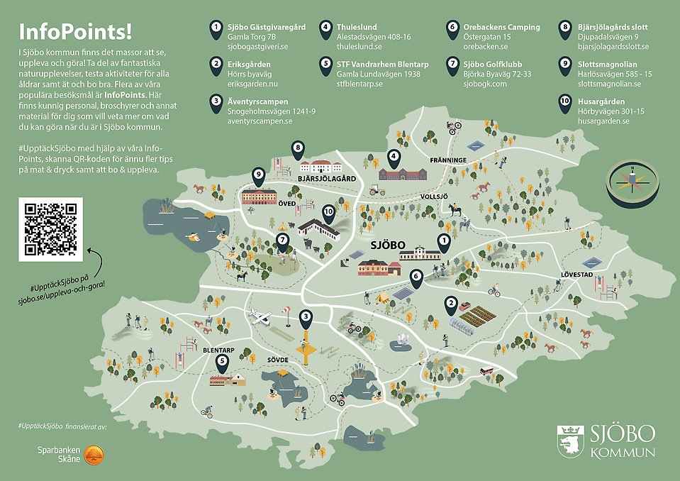 Karta över InfoPoints i Sjöbo kommun